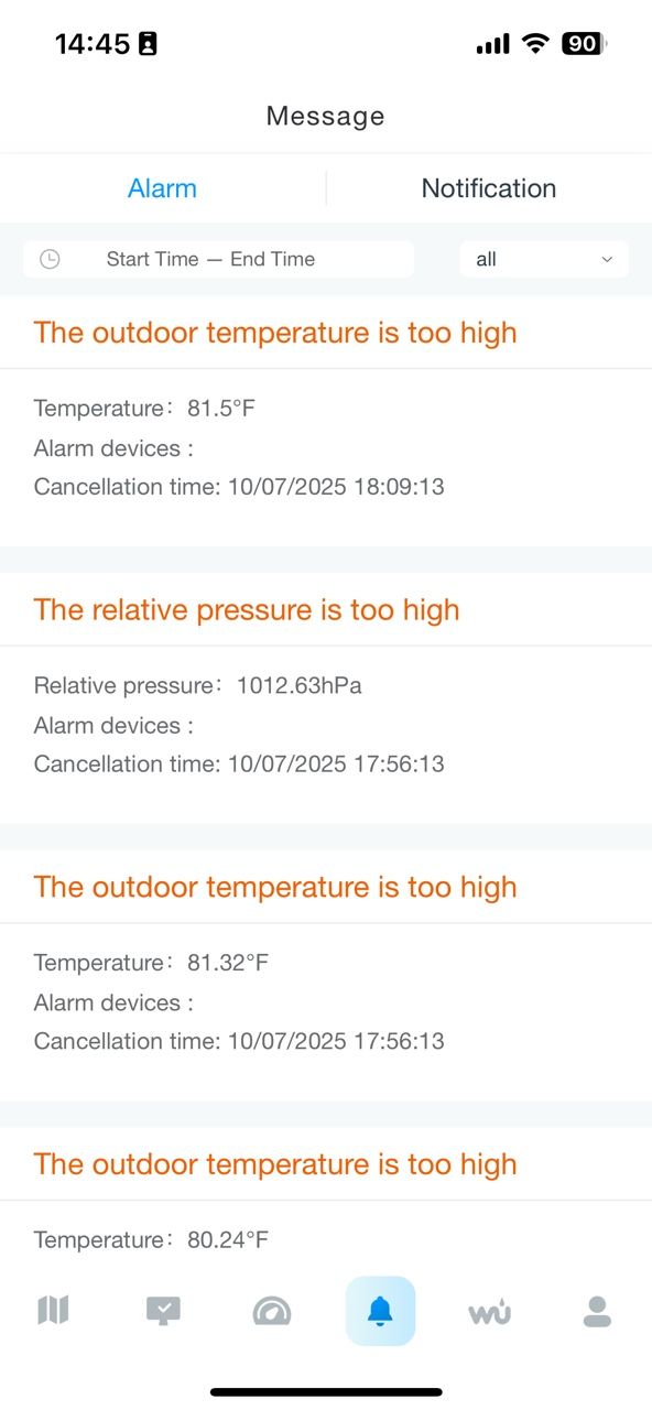 alert notification by Weatherseed® app alert notification by Weatherseed® app